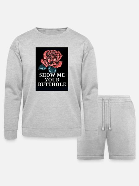 Rose Bold Text Statement - Bella + Canvas Unisex Sweatshirt & Short Set - heather gray