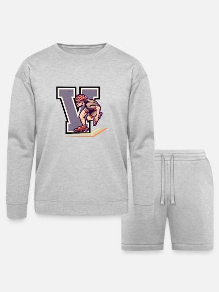 Rollerblading Velocity - V Series - Bella + Canvas Unisex Sweatshirt & Short Set - heather gray