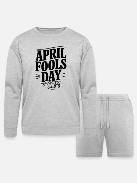 April Fools Day - Bella + Canvas Unisex Sweatshirt & Short Set - heather gray