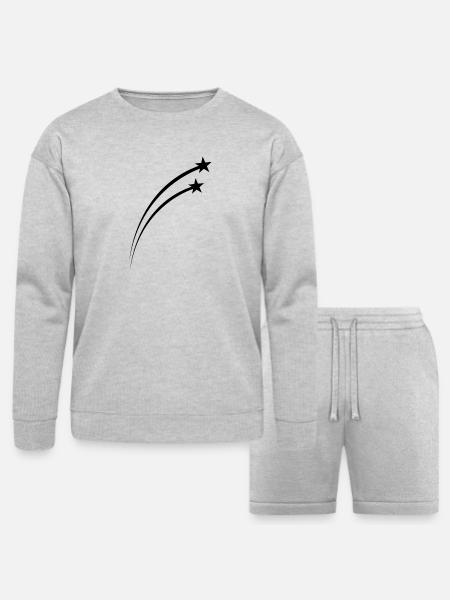 Twin Shooting Star Meteor Arc - Bella + Canvas Unisex Sweatshirt & Short Set - heather gray