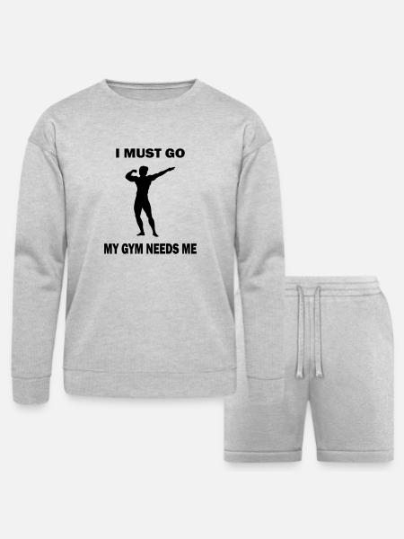 mygym - Bella + Canvas Unisex Sweatshirt & Short Set - heather gray