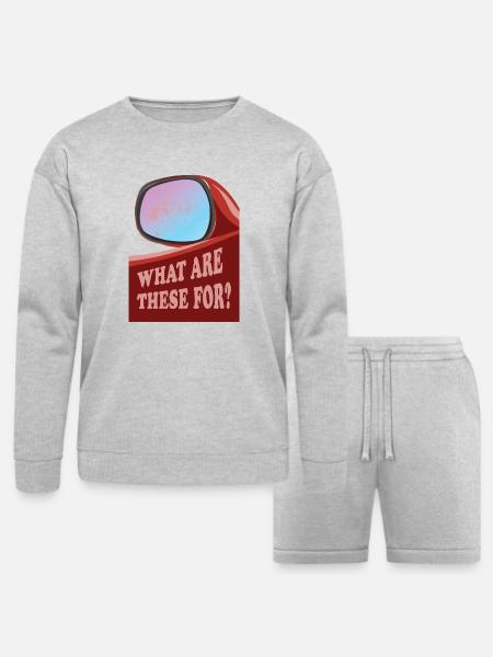 Retro Car wing mirror - Bella + Canvas Unisex Sweatshirt & Short Set - heather gray