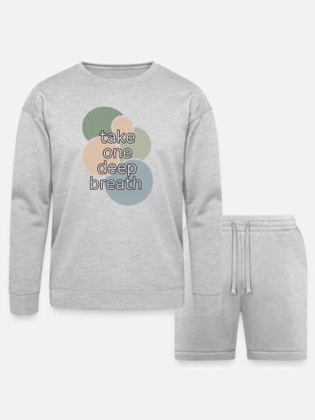 Pastel Circle Breath Reminder - Bella + Canvas Unisex Sweatshirt & Short Set - heather gray