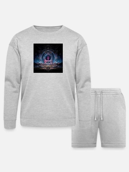 Cosmic Nebula - Bella + Canvas Unisex Sweatshirt & Short Set - heather gray