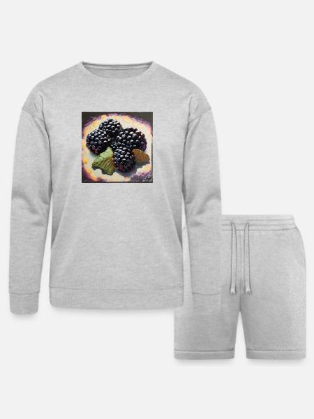 Berries and style - Bella + Canvas Unisex Sweatshirt & Short Set - heather gray