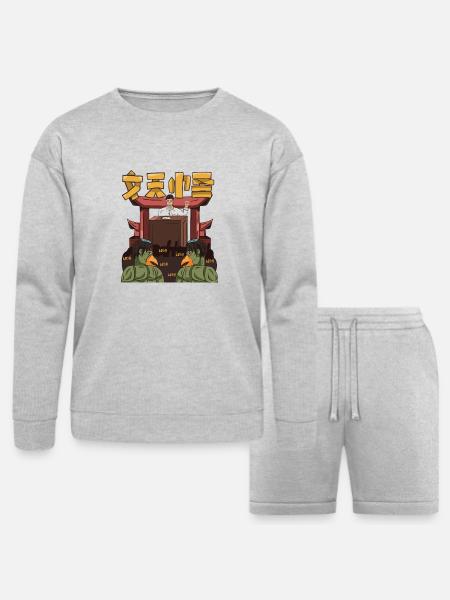 Leader Speech - Bella + Canvas Unisex Sweatshirt & Short Set - heather gray