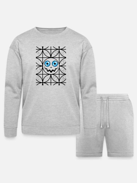 Scary faces - Bella + Canvas Unisex Sweatshirt & Short Set - heather gray
