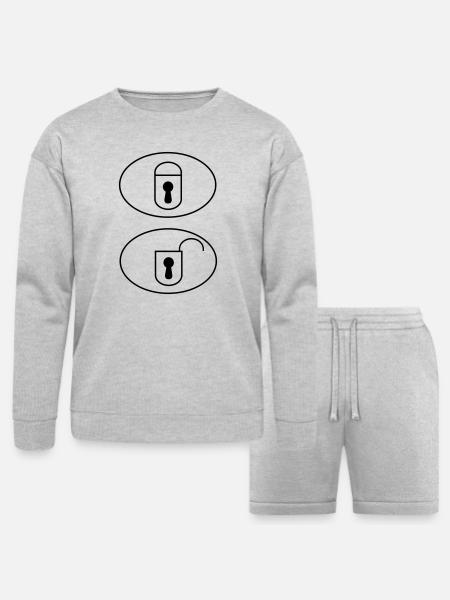 Car Remote Control Buttons - Bella + Canvas Unisex Sweatshirt & Short Set - heather gray