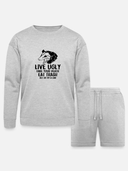 OPOSSUM QUOTES - Bella + Canvas Unisex Sweatshirt & Short Set - heather gray