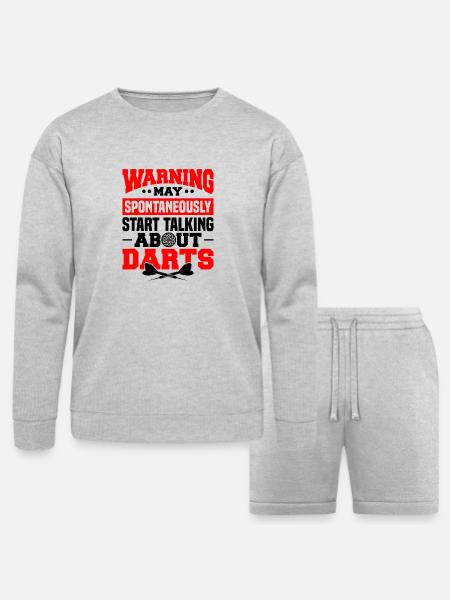 Darts Dart Player - Bella + Canvas Unisex Sweatshirt & Short Set - heather gray