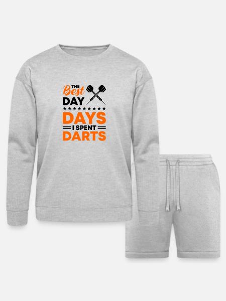 Darts Dart Player - Bella + Canvas Unisex Sweatshirt & Short Set - heather gray
