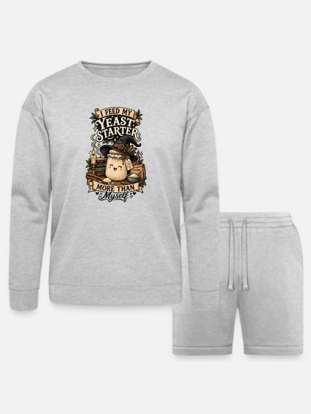 Sourdough Baking Witch Tee - Bella + Canvas Unisex Sweatshirt & Short Set - heather gray