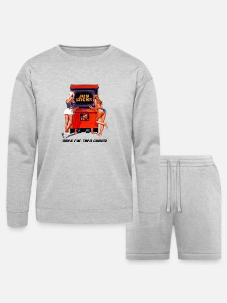 Joysticks Arcade - Bella + Canvas Unisex Sweatshirt & Short Set - heather gray