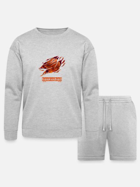 Basketball - Bella + Canvas Unisex Sweatshirt & Short Set - heather gray