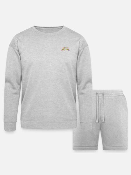 Sunny vibes only embroidered - Bella + Canvas Unisex Sweatshirt & Short Set - heather gray