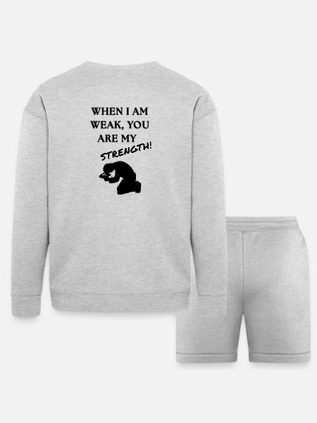 Strength Burst Comic Style - Bella + Canvas Unisex Sweatshirt & Short Set - heather gray