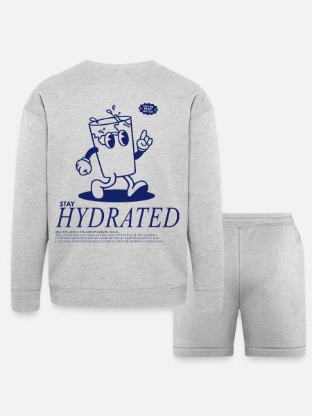 Stay Hydrated - Drink Your Water - Bella + Canvas Unisex Sweatshirt & Short Set - heather gray