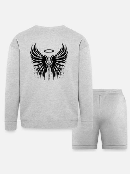 VELKRY Warrior Spirit - Bella + Canvas Unisex Sweatshirt & Short Set - heather gray