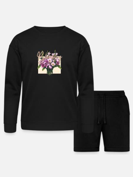 The Blooming Marvel - Bella + Canvas Unisex Sweatshirt & Short Set - black