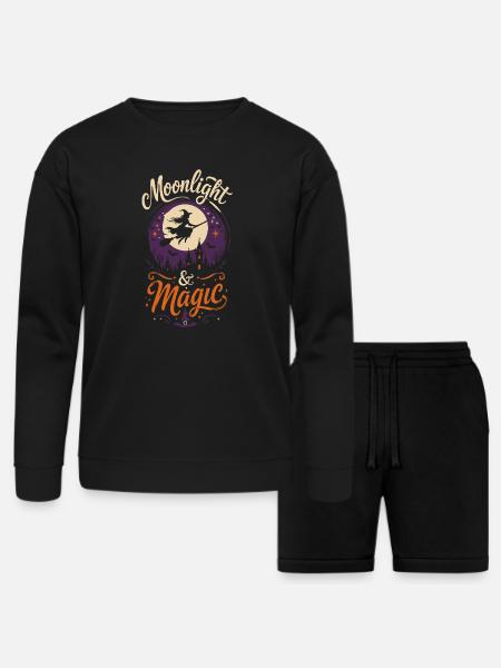 Moonlight & Magic Tshirt - Bella + Canvas Unisex Sweatshirt & Short Set - black