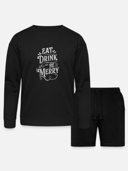 Meal Connoisseur Hotel - Bella + Canvas Unisex Sweatshirt & Short Set - black