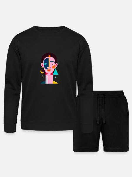 Elegance in Simplicity - Bella + Canvas Unisex Sweatshirt & Short Set - black