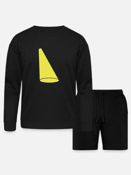 design spotlight light cone - Bella + Canvas Unisex Sweatshirt & Short Set - black