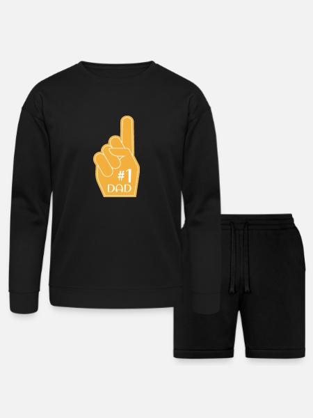 #1 DAD - Bella + Canvas Unisex Sweatshirt & Short Set - black