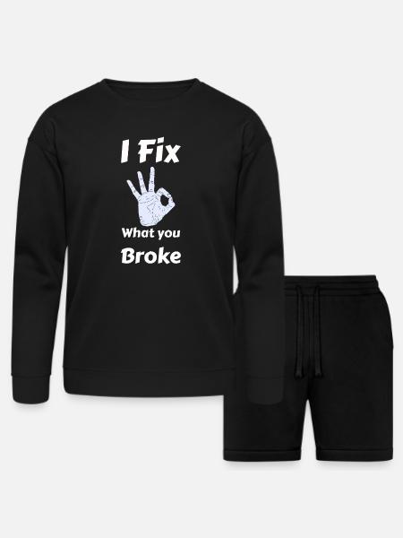 Mechanic - Bella + Canvas Unisex Sweatshirt & Short Set - black