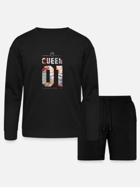 KING AND QUEEN - Bella + Canvas Unisex Sweatshirt & Short Set - black