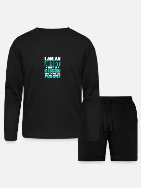 Artist - Bella + Canvas Unisex Sweatshirt & Short Set - black