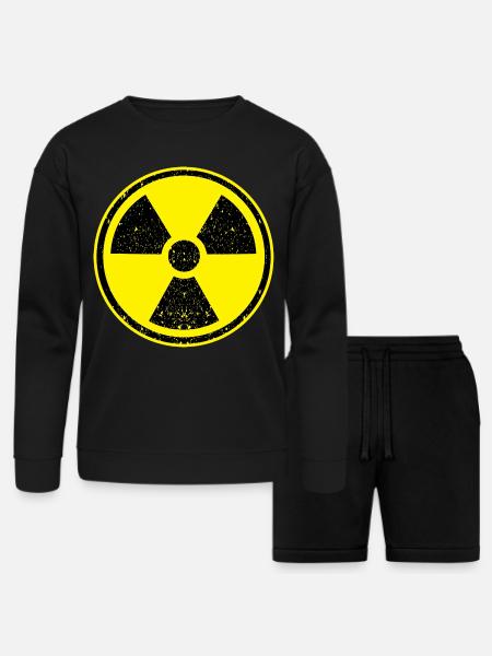 Nuclear Radiation symbol - Bella + Canvas Unisex Sweatshirt & Short Set - black