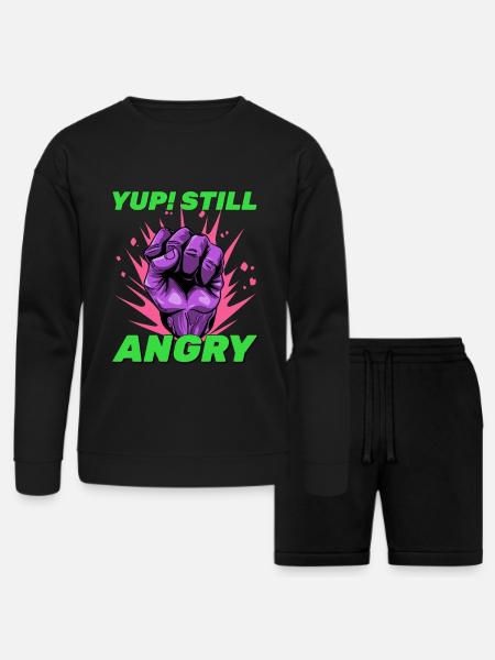 Still Angry - Bella + Canvas Unisex Sweatshirt & Short Set - black