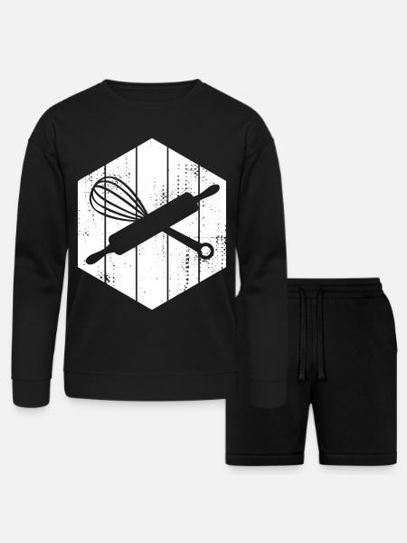 Rolling Pin Hand Mixer - Bella + Canvas Unisex Sweatshirt & Short Set - black