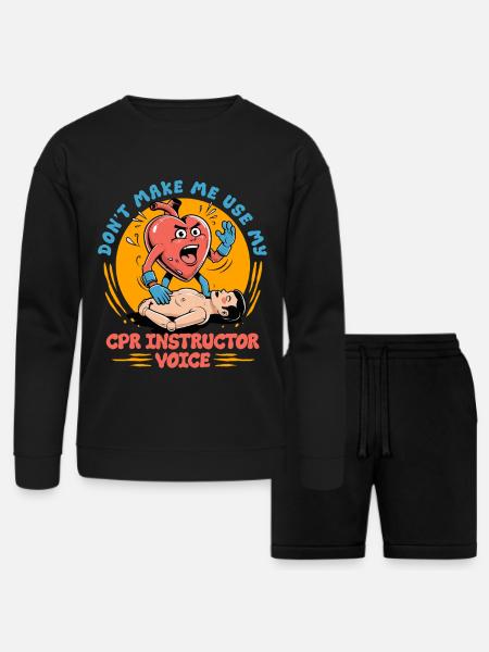 CPR Instructor Paramedic - Bella + Canvas Unisex Sweatshirt & Short Set - black