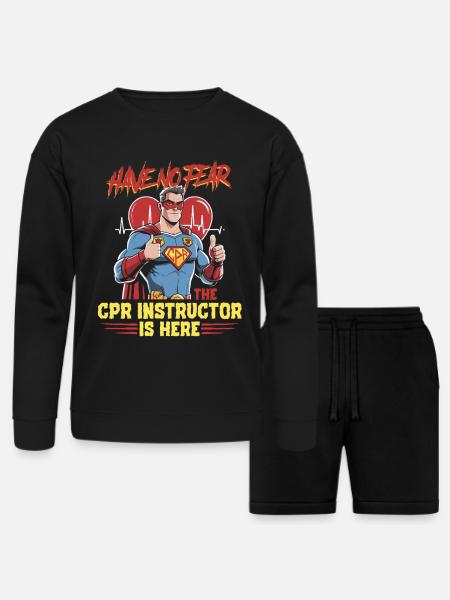 CPR Instructor Paramedic - Bella + Canvas Unisex Sweatshirt & Short Set - black