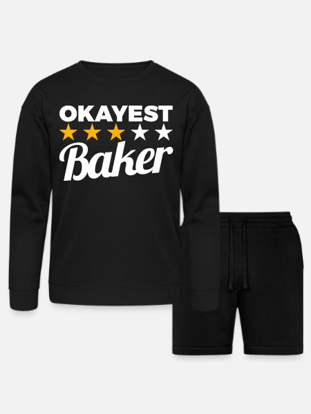 Okayest Baker - Bella + Canvas Unisex Sweatshirt & Short Set - black
