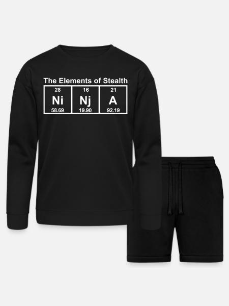 Ninja Elements Of Stealth - Bella + Canvas Unisex Sweatshirt & Short Set - black