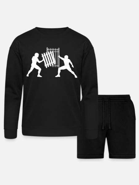 Gate Push Duel Silhouette - Bella + Canvas Unisex Sweatshirt & Short Set - black