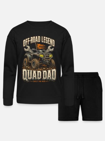 ATV Quad ATVs Quad Dad - Bella + Canvas Unisex Sweatshirt & Short Set - black