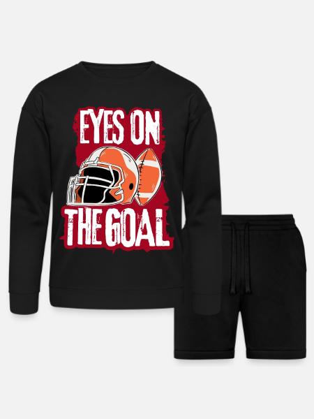 American Football T-Shirt - Bella + Canvas Unisex Sweatshirt & Short Set - black