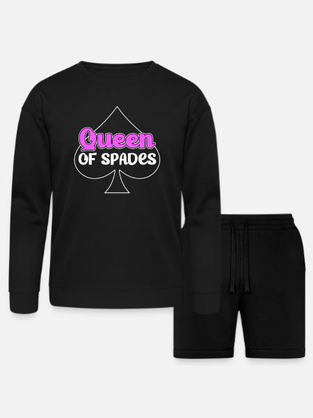Spades Card Game Player - Bella + Canvas Unisex Sweatshirt & Short Set - black