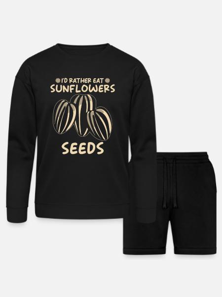 Sunflower Seeds - Bella + Canvas Unisex Sweatshirt & Short Set - black