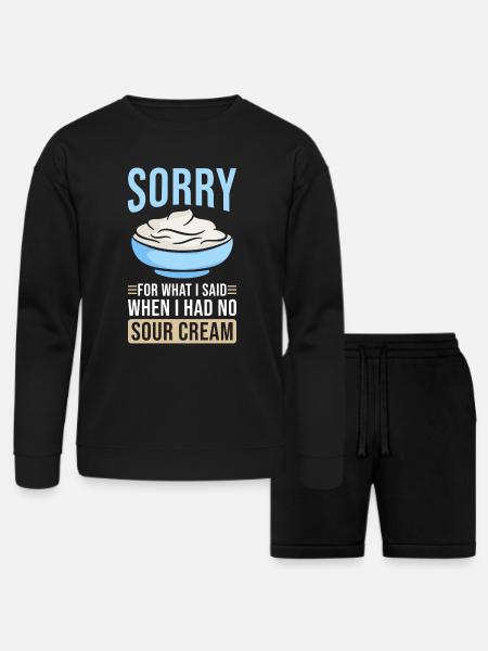 Sour Cream - Bella + Canvas Unisex Sweatshirt & Short Set - black