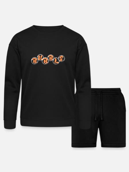 Bubble Design - Bella + Canvas Unisex Sweatshirt & Short Set - black