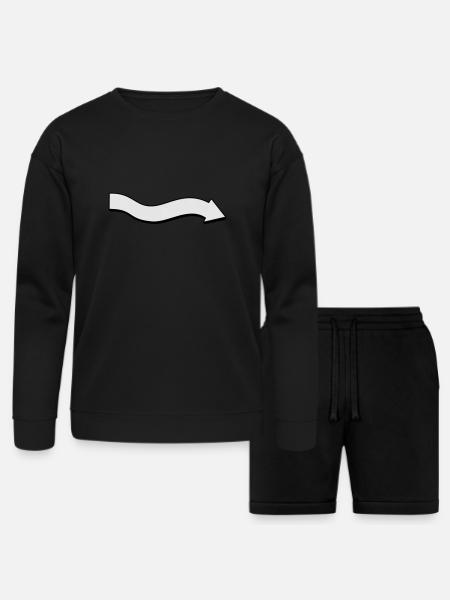 Flèche 1 - Bella + Canvas Unisex Sweatshirt & Short Set - black