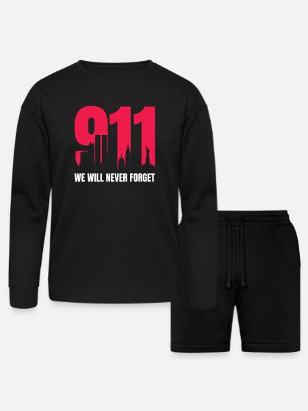 9/11 - Bella + Canvas Unisex Sweatshirt & Short Set - black
