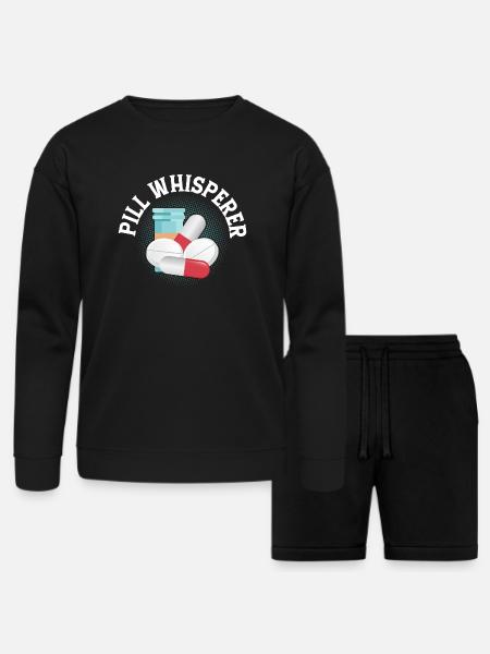 Pill Whisperer Pharmacist Pharmacy - Bella + Canvas Unisex Sweatshirt & Short Set - black