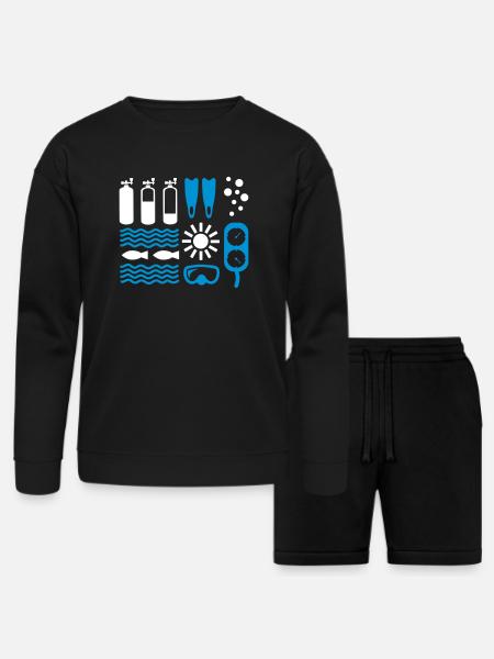 Scuba Diving - Bella + Canvas Unisex Sweatshirt & Short Set - black