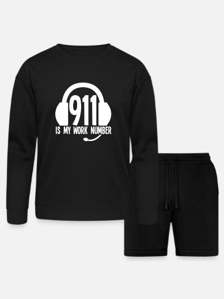911 Dispatcher Funny - Bella + Canvas Unisex Sweatshirt & Short Set - black